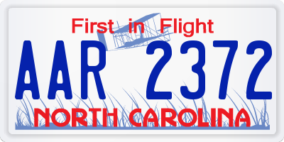 NC license plate AAR2372