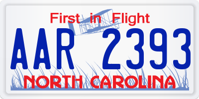 NC license plate AAR2393