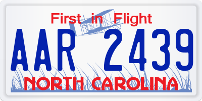 NC license plate AAR2439