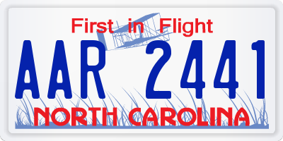 NC license plate AAR2441