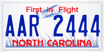 NC license plate AAR2444