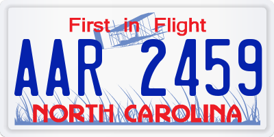 NC license plate AAR2459