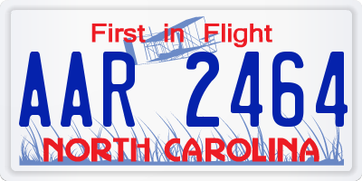 NC license plate AAR2464
