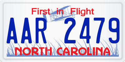 NC license plate AAR2479