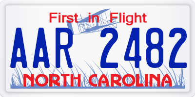 NC license plate AAR2482