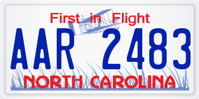 NC license plate AAR2483