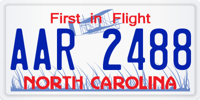 NC license plate AAR2488