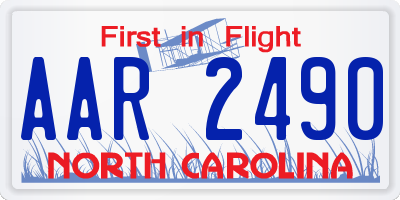 NC license plate AAR2490