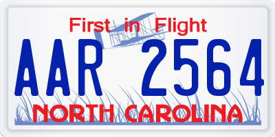 NC license plate AAR2564
