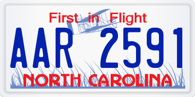 NC license plate AAR2591
