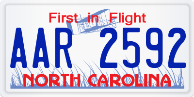 NC license plate AAR2592