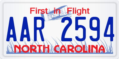 NC license plate AAR2594