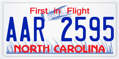 NC license plate AAR2595