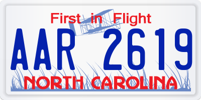 NC license plate AAR2619