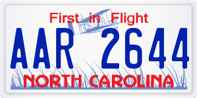 NC license plate AAR2644