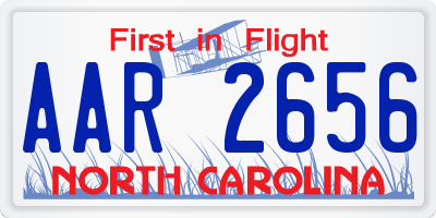NC license plate AAR2656