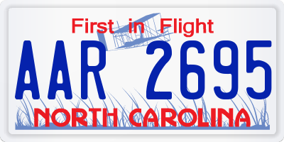 NC license plate AAR2695