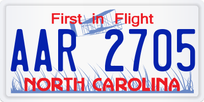 NC license plate AAR2705
