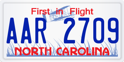 NC license plate AAR2709