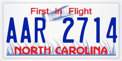 NC license plate AAR2714