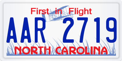NC license plate AAR2719