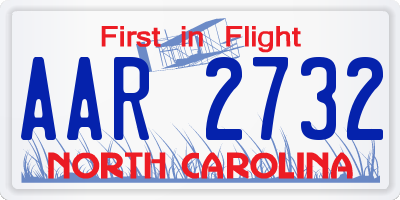 NC license plate AAR2732