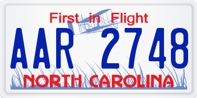NC license plate AAR2748