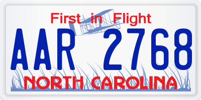 NC license plate AAR2768