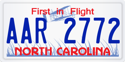 NC license plate AAR2772