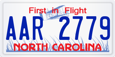 NC license plate AAR2779