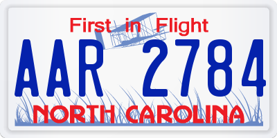 NC license plate AAR2784