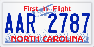 NC license plate AAR2787