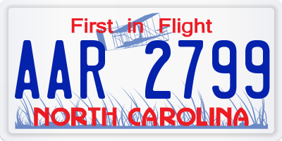 NC license plate AAR2799