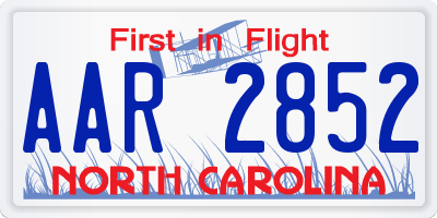 NC license plate AAR2852