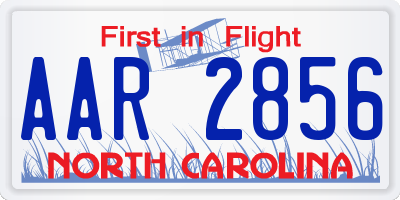 NC license plate AAR2856
