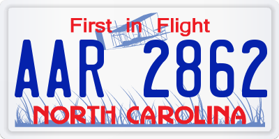 NC license plate AAR2862