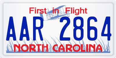 NC license plate AAR2864