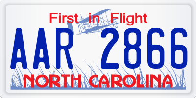 NC license plate AAR2866