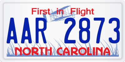 NC license plate AAR2873