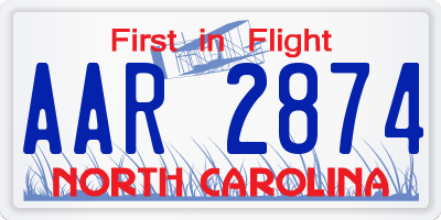 NC license plate AAR2874