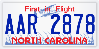 NC license plate AAR2878