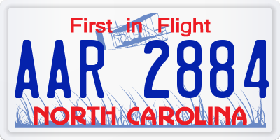 NC license plate AAR2884