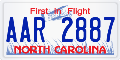 NC license plate AAR2887