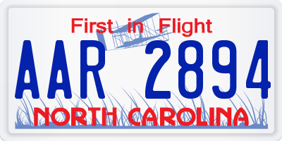 NC license plate AAR2894