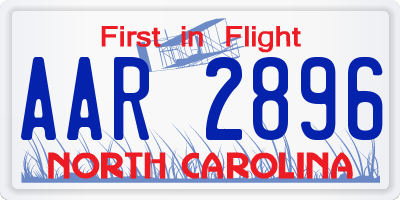 NC license plate AAR2896