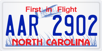 NC license plate AAR2902