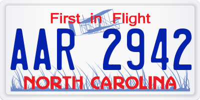 NC license plate AAR2942