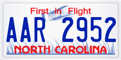 NC license plate AAR2952