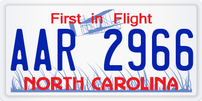 NC license plate AAR2966