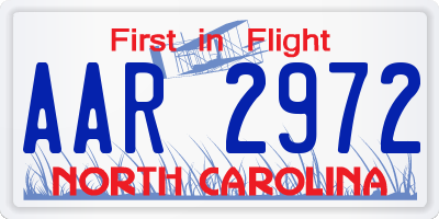 NC license plate AAR2972